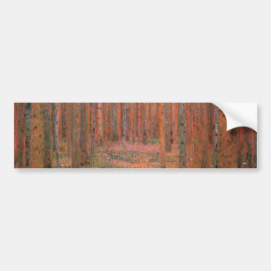 Gustav Klimt Fir Forest Tannenwald Red Trees Bumpersticker