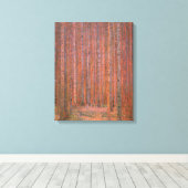 Gustav Klimt Fir Forest Tannenwald Red Trees Canvas Afdruk (Insitu (Houten vloer))