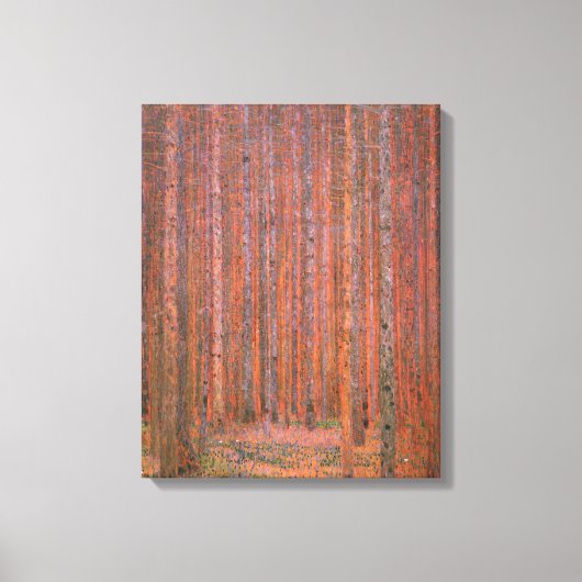 Gustav Klimt Fir Forest Tannenwald Red Trees Canvas Afdruk (Voorkant)