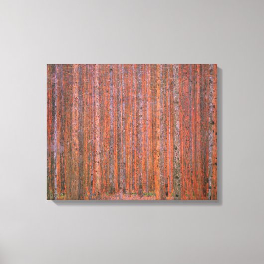 Gustav Klimt Fir Forest Tannenwald Red Trees Canvas Afdruk (Voorkant)
