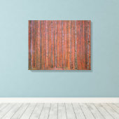 Gustav Klimt Fir Forest Tannenwald Red Trees Canvas Afdruk (Insitu (Houten vloer))