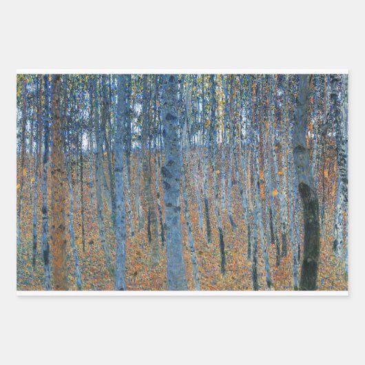 Gustav Klimt Fir Forest Tannenwald Red Trees Inpakpapier Vel (Voorkant 3)