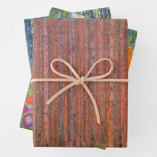 Gustav Klimt Fir Forest Tannenwald Red Trees Inpakpapier Vel (In situ)