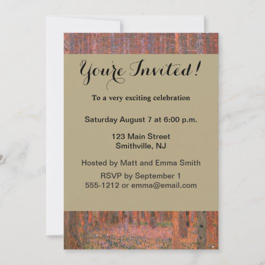 Gustav Klimt Fir Forest Tannenwald Red Trees Kaart (Voorkant)