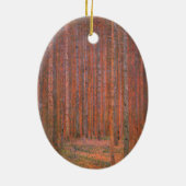 Gustav Klimt Fir Forest Tannenwald Red Trees Keramisch Ornament (Achterkant)