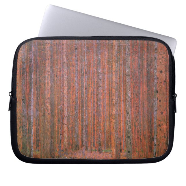 Gustav Klimt Fir Forest Tannenwald Red Trees Laptop Sleeve (Voorkant)