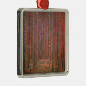 Gustav Klimt Fir Forest Tannenwald Red Trees Metalen Ornament (Rechts)