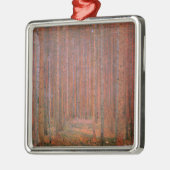 Gustav Klimt Fir Forest Tannenwald Red Trees Metalen Ornament (Links)