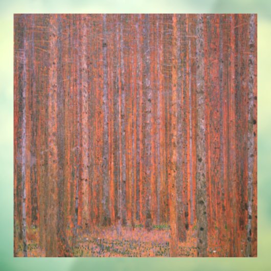 Gustav Klimt Fir Forest Tannenwald Red Trees Raamsticker (Vel 3)