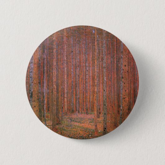 Gustav Klimt Fir Forest Tannenwald Red Trees Ronde Button 5,7 Cm (Voorkant)