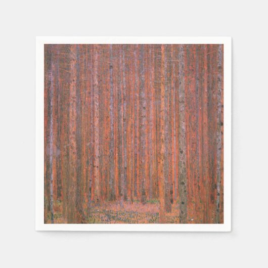 Gustav Klimt Fir Forest Tannenwald Red Trees Servet (Voorkant)