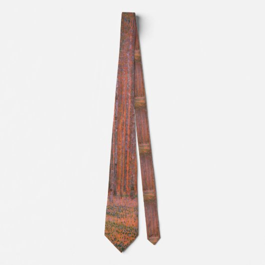 Gustav Klimt Fir Forest Tannenwald Red Trees Stropdas (Voorkant)