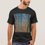 Gustav Klimt Fir Forest Tannenwald Red Trees T-shirt<br><div class="desc">Gustav Klimt Fir Forest - Art Nouveau Red Trees Deze prachtige boomschilderingen zijn van meesterkunstenaar Gustav Klimt. Het schilderij, Fir Forest I, of Tannenwald, show ons een prachtig landschap met rode brandbomen, door een dicht bos. Gustav Klimt legde het gevoel van levendigheid vast in dit landschapsschilderij. Fir Forest werd geschilderd...</div>