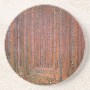 Gustav Klimt Fir Forest Tannenwald Red Trees Zandsteen Onderzetter