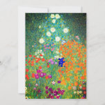 Gustav Klimt Flower Garden Aankondiging<br><div class="desc">Kaart met oliefilter van Gustav Klimt (1906). Een prachtige tuin van paarse,  rode,  witte,  blauwe en oranje bloemen. Een groot geschenk voor fans van Art Nouveau en Oostenrijkse kunst.</div>