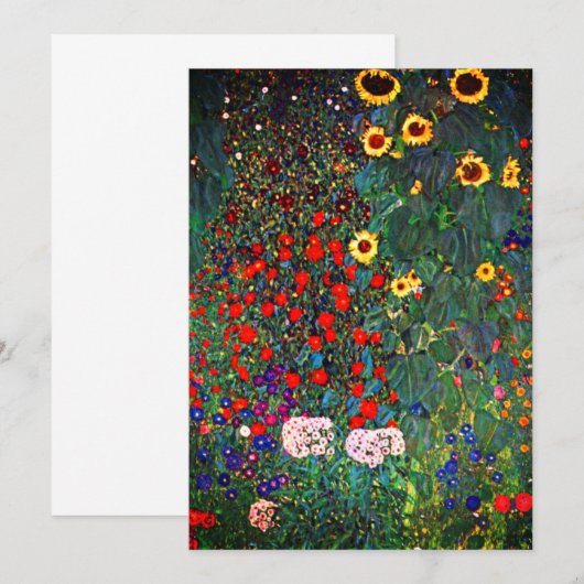 Gustav Klimt Flower Garden Aankondiging (Voorkant / Achterkant)