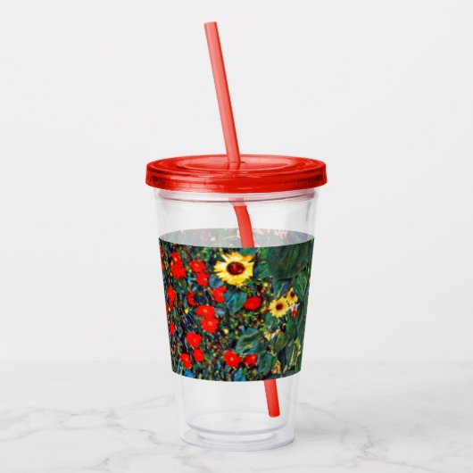 Gustav Klimt Flower Garden Acryl Drinkbeker (Links)
