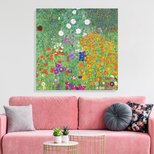 Gustav Klimt Flower Garden  Art Canvas Afdruk (Insitu (Woonkamer))