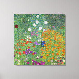 Gustav Klimt Flower Garden  Art Canvas Afdruk