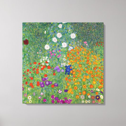 Gustav Klimt Flower Garden Art Canvas Afdruk (Voorkant)