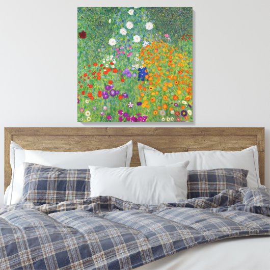 Gustav Klimt Flower Garden  Art Canvas Afdruk (Insitu (Slaapkamer))