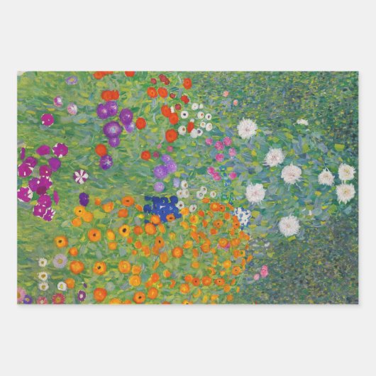 Gustav Klimt Flower Garden  Art Inpakpapier Vel (Voorkant 3)