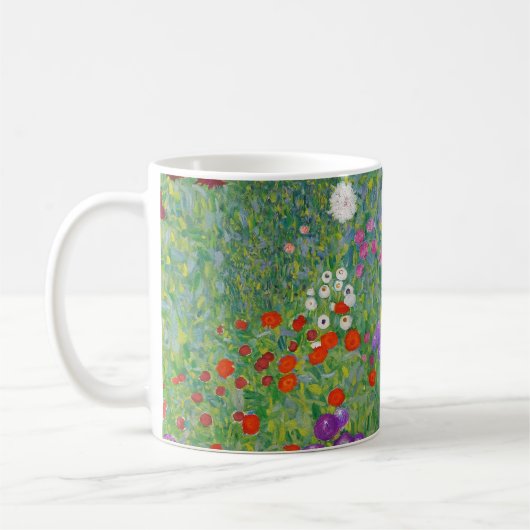 Gustav Klimt Flower Garden  Art Koffiemok (Links)