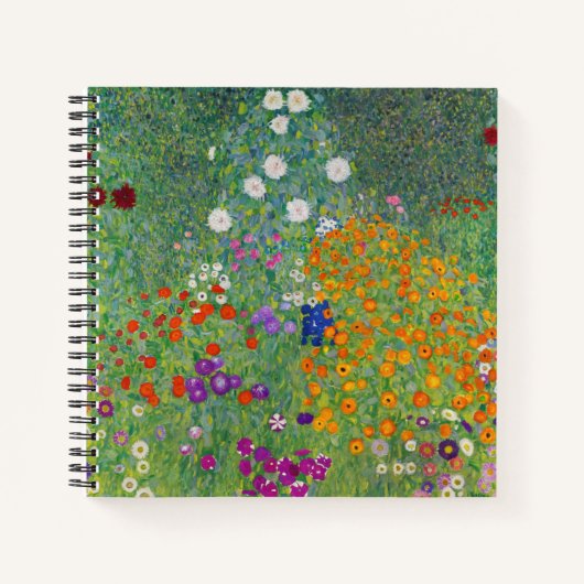 Gustav Klimt Flower Garden Art Notitieboek (Voorkant)