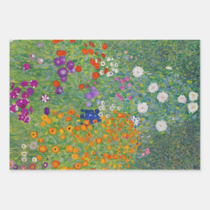 Gustav Klimt Flower Garden  Art Nouveau Inpakpapier Vel