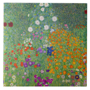 Gustav Klimt Flower Garden  Art Tegeltje