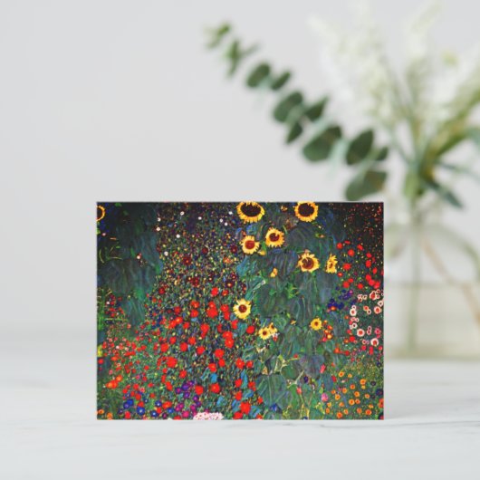 Gustav Klimt Flower Garden Briefkaart (Staand voorkant)