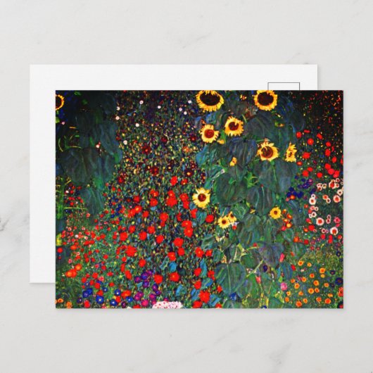 Gustav Klimt Flower Garden Briefkaart (Voorkant / Achterkant)