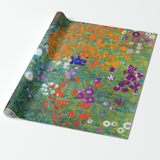 Gustav Klimt Flower Garden Cadeaupapier (Uitgerold)