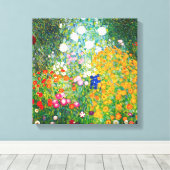 Gustav Klimt Flower Garden Canvas Poster (Insitu (Houten vloer))