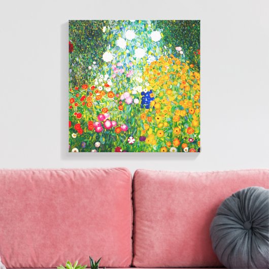 Gustav Klimt Flower Garden Canvas Poster (Insitu (Woonkamer))