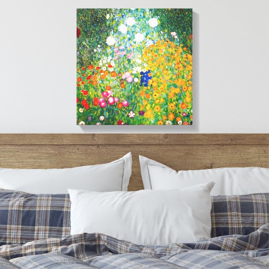 Gustav Klimt Flower Garden Canvas Poster (Insitu (Slaapkamer))
