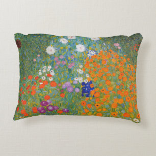 Gustav Klimt Flower Garden Cottage Natuur Accent Kussen