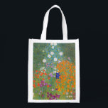 Gustav Klimt Flower Garden Cottage Natuur Boodschappentas<br><div class="desc">Een prachtig tuinschilderij - dit is een klassiek schilderij van Gustav Klimt,  genaamd Cottage Garden,  of Bauergarten,  1907,  dat is een close-up van een bloementuin,  een kleurrijk bloemschilderij.</div>