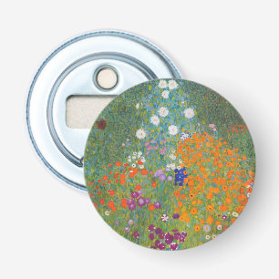 Gustav Klimt Flower Garden Cottage Natuur Button Flesopener