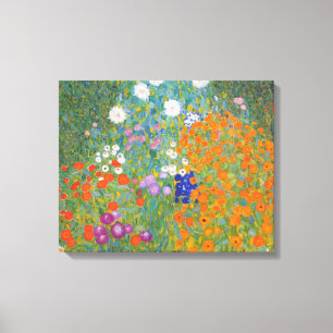 Gustav Klimt Flower Garden Cottage Natuur Canvas Afdruk