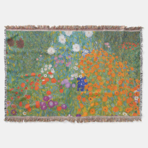 Gustav Klimt Flower Garden Cottage Natuur Deken
