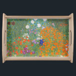 Gustav Klimt Flower Garden Cottage Natuur Dienblad<br><div class="desc">Een prachtig tuinschilderij - dit is een klassiek schilderij van Gustav Klimt,  genaamd Cottage Garden,  of Bauergarten,  1907,  dat is een close-up van een bloementuin,  een kleurrijk bloemschilderij.</div>