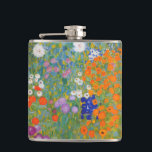Gustav Klimt Flower Garden Cottage Natuur Heupfles<br><div class="desc">Een prachtig tuinschilderij - dit is een klassiek schilderij van Gustav Klimt,  genaamd Cottage Garden,  of Bauergarten,  1907,  dat is een close-up van een bloementuin,  een kleurrijk bloemschilderij.</div>