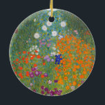 Gustav Klimt Flower Garden Cottage Natuur Keramisch Ornament<br><div class="desc">Een prachtig tuinschilderij - dit is een klassiek schilderij van Gustav Klimt,  genaamd Cottage Garden,  of Bauergarten,  1907,  dat is een close-up van een bloementuin,  een kleurrijk bloemschilderij.</div>