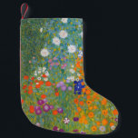 Gustav Klimt Flower Garden Cottage Natuur Kleine Kerstsok<br><div class="desc">Een prachtig tuinschilderij - dit is een klassiek schilderij van Gustav Klimt,  genaamd Cottage Garden,  of Bauergarten,  1907,  dat is een close-up van een bloementuin,  een kleurrijk bloemschilderij.</div>