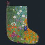Gustav Klimt Flower Garden Cottage Natuur Kleine Kerstsok<br><div class="desc">Een prachtig tuinschilderij - dit is een klassiek schilderij van Gustav Klimt,  genaamd Cottage Garden,  of Bauergarten,  1907,  dat is een close-up van een bloementuin,  een kleurrijk bloemschilderij.</div>