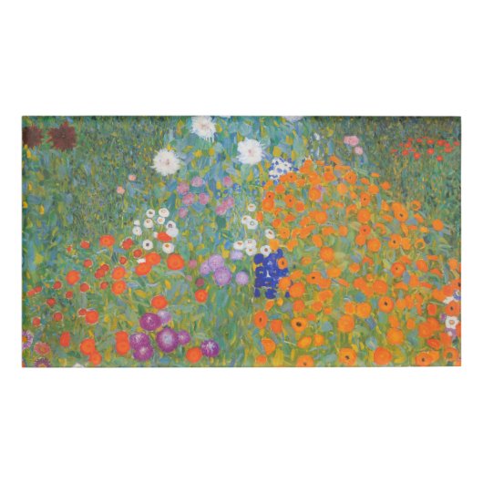 Gustav Klimt Flower Garden Cottage Natuur Naambadge (Voorkant)