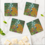 Gustav Klimt Flower Garden Cottage Natuur Onderzetter Set<br><div class="desc">Een prachtig tuinschilderij - dit is een klassiek schilderij van Gustav Klimt,  genaamd Cottage Garden,  of Bauergarten,  1907,  dat is een close-up van een bloementuin,  een kleurrijk bloemschilderij.</div>