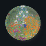 Gustav Klimt Flower Garden Cottage Natuur Papieren Bordje<br><div class="desc">Een prachtig tuinschilderij - dit is een klassiek schilderij van Gustav Klimt,  genaamd Cottage Garden,  of Bauergarten,  1907,  dat is een close-up van een bloementuin,  een kleurrijk bloemschilderij.</div>