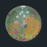 Gustav Klimt Flower Garden Cottage Natuur Papieren Bordje<br><div class="desc">Een prachtig tuinschilderij - dit is een klassiek schilderij van Gustav Klimt,  genaamd Cottage Garden,  of Bauergarten,  1907,  dat is een close-up van een bloementuin,  een kleurrijk bloemschilderij.</div>
